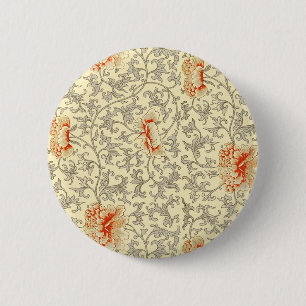 Owen Jones Vintage-Muster: Korallenblüten in Grau Button