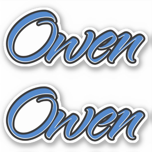Owen Name blue Aufkleber Sticker Stickerset (Vorderseite)