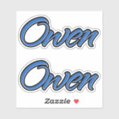 Owen Name blue Aufkleber Sticker Stickerset (Blatt)