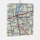 Owen Sound ON Vintage Karte Keramikornament (Rechts)