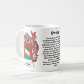 Owens Familienwappen auf einer Tasse (Vorderseite Links)