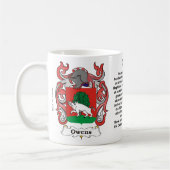Owens Familienwappen auf einer Tasse (Links)