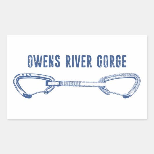 Owens River Gorge Felsklimmen Quickdraw Rechteckiger Aufkleber (Vorderseite)