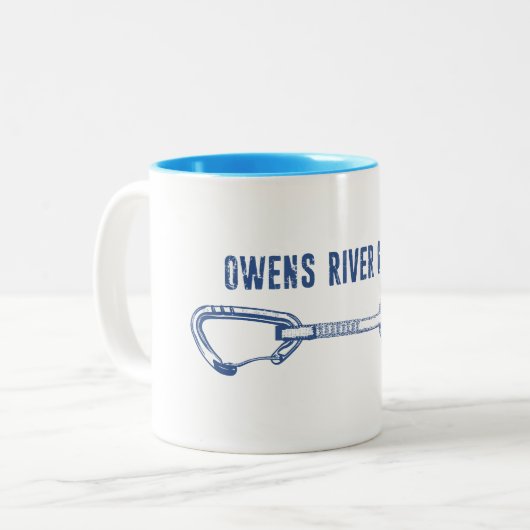 Owens River Gorge Rock Climbing Quickdraw Zweifarbige Tasse (Vorderseite Links)