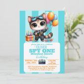 Owen's Sky Kitty Geburtstag Bonanza! Einladung (Stehend Vorderseite)