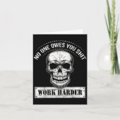 Owes You Work Harder Motivational Funny  Karte (Vorderseite)
