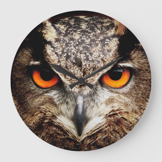 Owl 3 Wall Clocks & Numeral Options Große Wanduhr (Vorderseite)