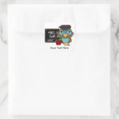 Owl Abschluss1 (Anpassbar) Quadratischer Aufkleber (Tasche)