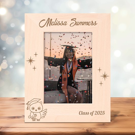 Owl Abschluss Hat Scroll 12x18 Geätzte Rahmen