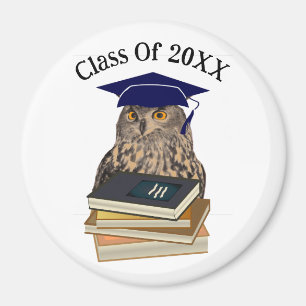 Owl Abschluss Round Magnet