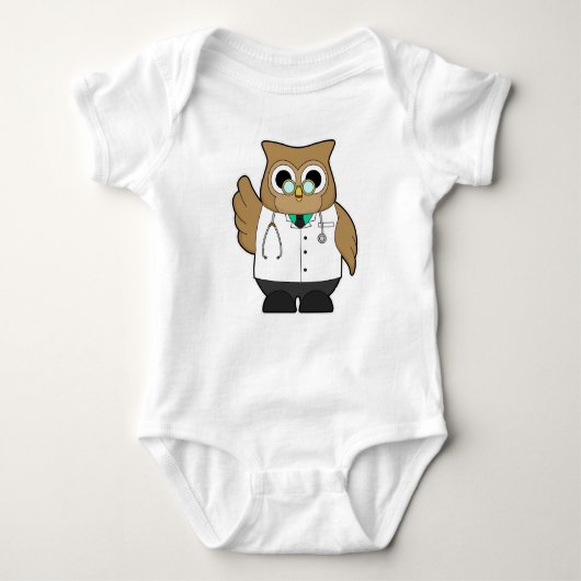 Owl als Doktor mit Stetoscope Baby Strampler (Vorderseite)