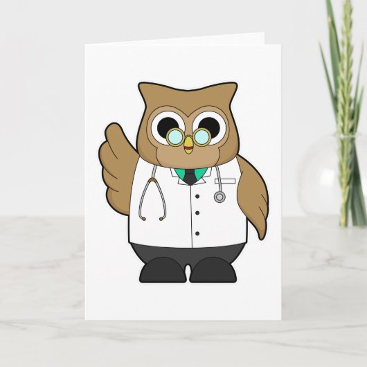 Owl als Doktor mit Stetoscope Karte (Vorderseite)