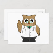 Owl als Doktor mit Stetoscope Postkarte (Vorne/Hinten)
