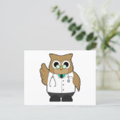 Owl als Doktor mit Stetoscope Postkarte (Stehend Vorderseite)