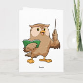 Owl als Lehrer mit Buch & Pointer Karte (Rückseite)