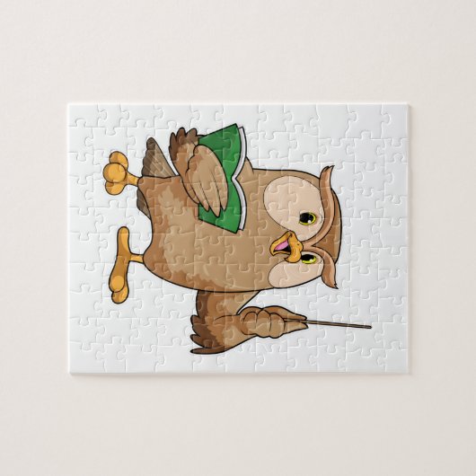 Owl als Lehrer mit Buch & Pointer Puzzle (Horizontal)