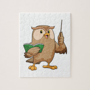 Owl als Lehrer mit Buch & Pointer Puzzle