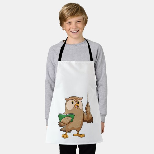 Owl als Lehrer mit Buch & Pointer Schürze (Getragen)