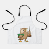 Owl als Lehrer mit Buch & Pointer Schürze (Vorderseite)