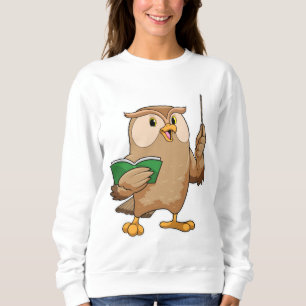 Owl als Lehrer mit Buch & Pointer Sweatshirt