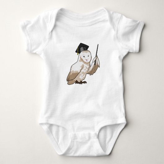 Owl als Lehrer mit Pointer Baby Strampler (Vorderseite)