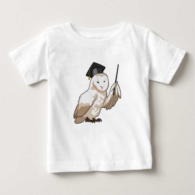 Owl als Lehrer mit Pointer Baby T-shirt (Vorderseite)