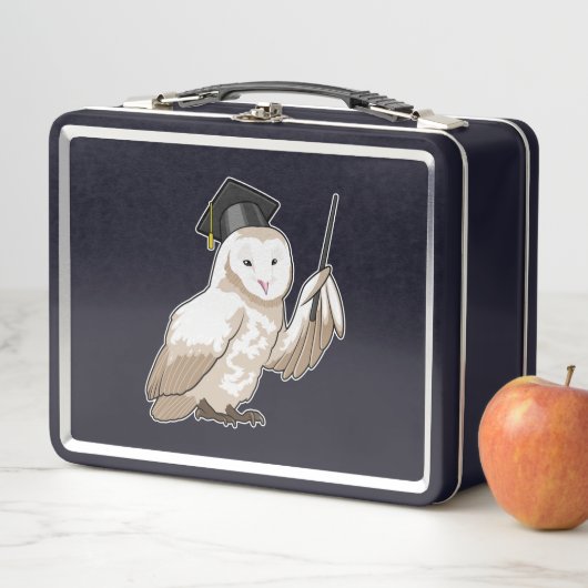 Owl als Lehrer mit Pointer Metall Brotdose (Beispiel)