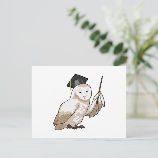 Owl als Lehrer mit Pointer Postkarte (Stehend Vorderseite)