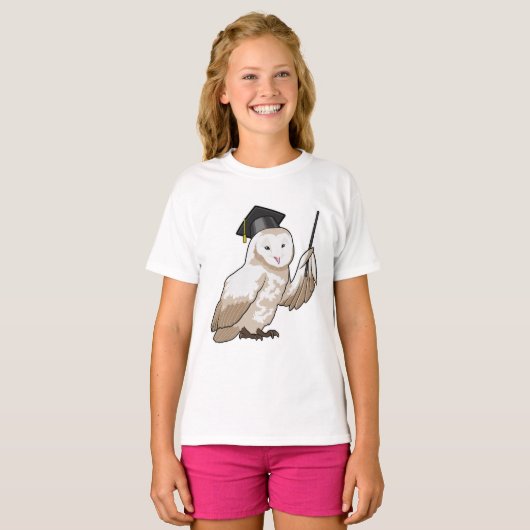 Owl als Lehrer mit Pointer T-Shirt (Vorne ganz)