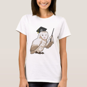 Owl als Lehrer mit Pointer T-Shirt