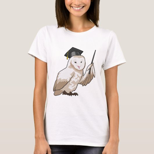 Owl als Lehrer mit Pointer T-Shirt (Vorderseite)