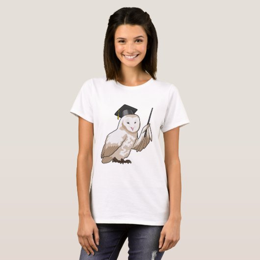 Owl als Lehrer mit Pointer T-Shirt (Vorne ganz)