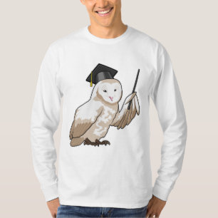 Owl als Lehrer mit Pointer T-Shirt