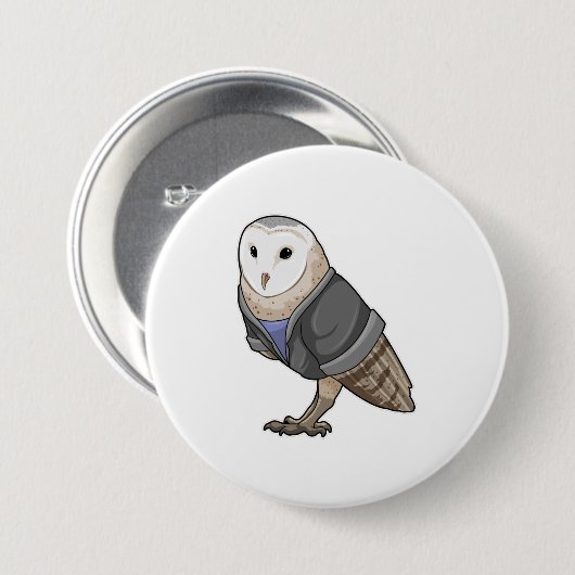 Owl als Sekretär Button (Vorne & Hinten)