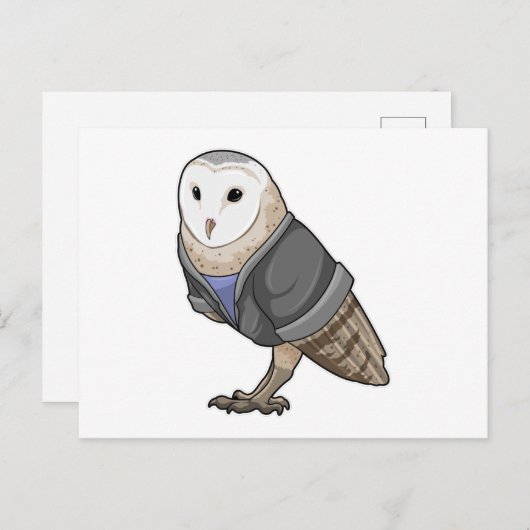 Owl als Sekretär Postkarte (Vorne/Hinten)