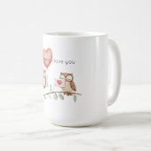 Owl Always Love you Heart Balloon Kaffeetasse (VorderseiteRechts)