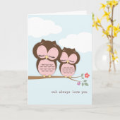 Owl Always Love You Mother's Day Card Karte (Gelbe Blume)