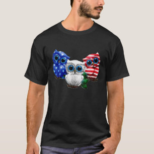 Owl American Flag 4. Juli Owl Liebhaber Geschenk T-Shirt