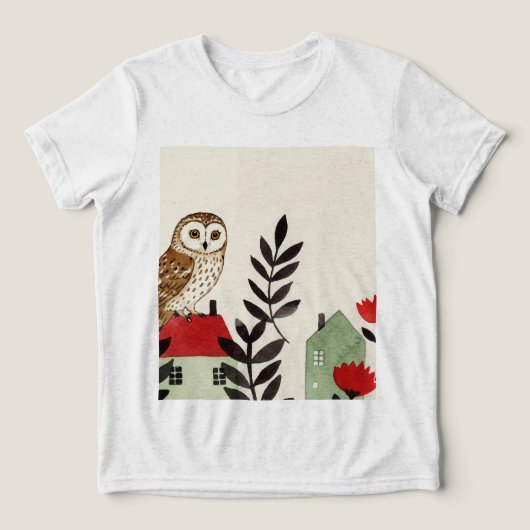  Owl and a bird  Tri-Blend Shirt (Design Vorderseite)