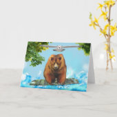 Owl and Grizzle Bear Karte (Gelbe Blume)