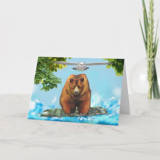 Owl and Grizzle Bear Karte (Vorderseite)