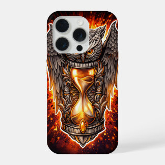 Owl and Hourglass – Hand-Drawn & Digital Art  iPhone 15 Pro Hülle