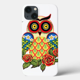Owl and Roses Mexican style iPhone 13 Hülle