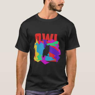 Owl Animal Mosaik Puzzle T-Shirt