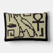 Owl Ankh Hieroglyphs Natural Artisan Crochet Print Zubehörtasche (Rückseite)