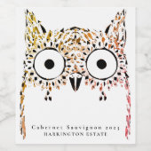 Owl Art Custom Wine Labels Weinetikett (Einzelnes Label)