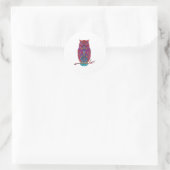 Owl Art Funny Runder Aufkleber (Tasche)