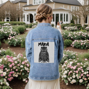OWL ART PERSONALISIERT Denim Jean Jacket Jeansjacke
