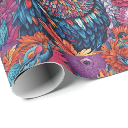 Owl Art Zeichnend Geschenkpapier (Rolleneckpunkt)