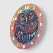 Owl Art Zeichnend Große Wanduhr (Winkel)